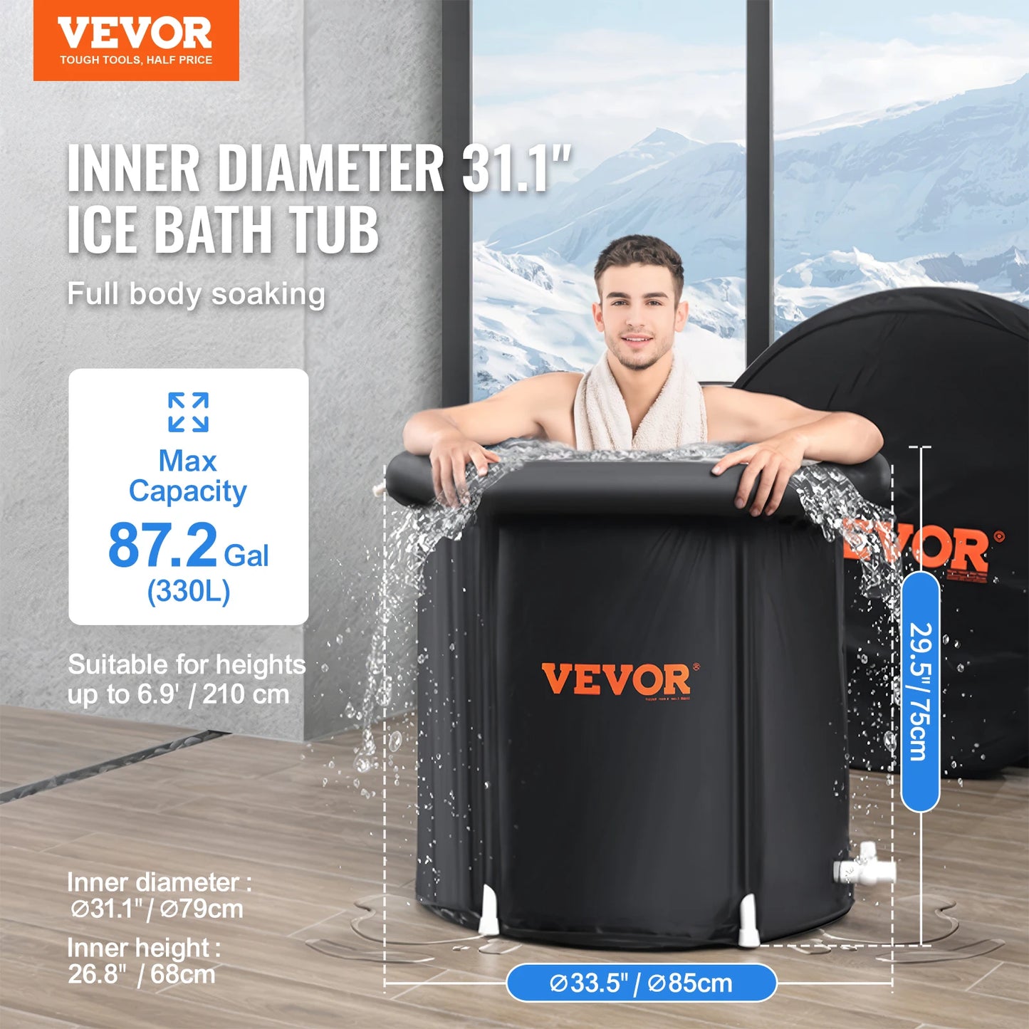 VEVOR Therapy Portable Ice Bath
