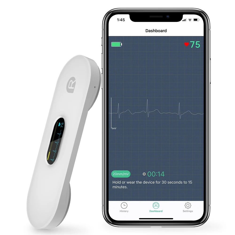 Pocket ECG Monitoring Device with Bluetooth EKG Monitor for iOS/Android
