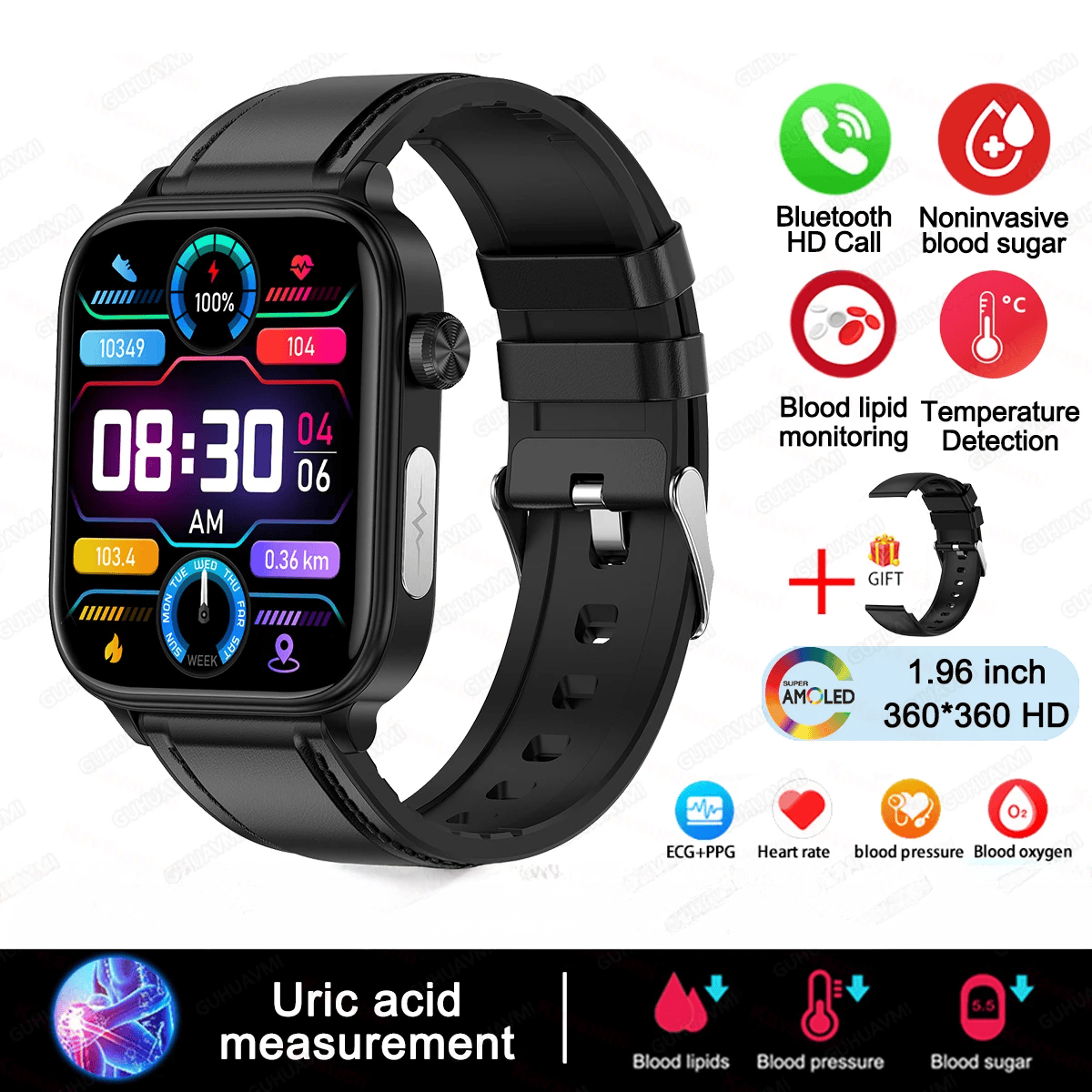 AI Bluetooth Medical Diagnosis Smartwatch. NEW 2024!